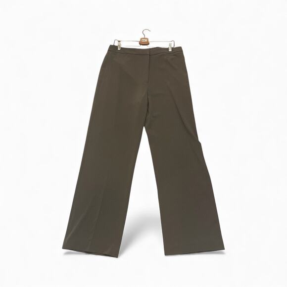 H&M Women's Wide High Waist Full Length Pants Taupe Size 14 New - Picture 1 of 9